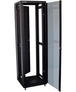 Xtendlan 42U/600x600 čierna / Stojanový rozvádzač / 19" / 600x600 mm / Sklenené dvere / Plný chrbát