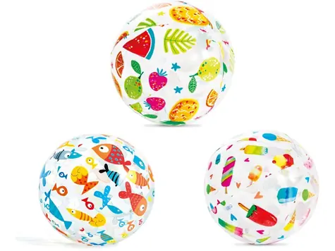 INTEX Lopta nafukovacia LIVELY PRINT BALL 51 cm / Dúha / Vinyl