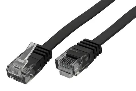 OEM UTP Cat6 čierny / Patch kábel / Plochý / 20 m / AWG 32