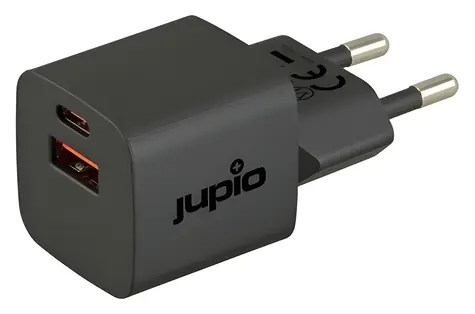JUPIO Dual USB GaN Charger / Nabíjací adaptér / USB-C + USB-A / 30W