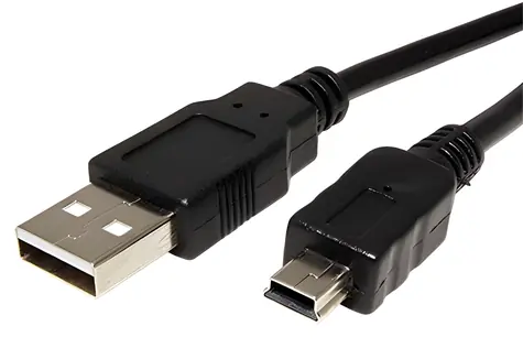 OEM Kábel USB 2.0 - miniUSB 5pin M/M čierna / Kábel / alternatíva Nikon UC-E4, UC- E5, Olympus CB-USB4 / 1,5 m