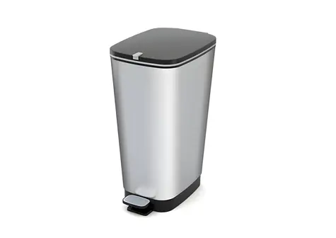 Curver Odpadkový kôš CHIC Bin L Steel čierna, strieborná / 45 l / pedálové otváranie