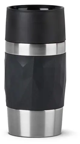 Emsa TRAVEL MUG Compact čierna / Termohrnček / nerezová oceľ / 0,3 l