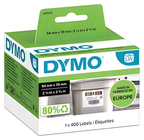 Dymo papierové štítky kontrolné potravinové / 70x54mm / biele / snímateľné / 400 ks