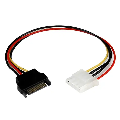 StarTech napájací kábel SATA - Molex (LP4) čierna / Napájací kábel / SATA 15-pin (M) - Molex 4-pin (M) / 30 cm