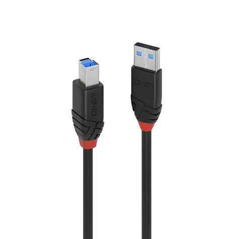 Lindy USB 3.0 AB čierna / Kábel USB / Aktívne predĺženie / USB-A - USB-B / 5 Gbit/s / 10 m