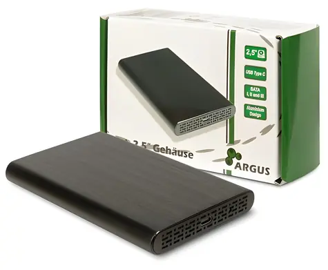 Inter-tech GD-25010 čierna / USB rámček / 2.5 "/ USB-C / 10 Gbit/s / hliník