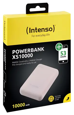 INTENSO XS10000 ružová / Powerbanka / 10 000 mAh / USB-A + USB-C / 3,1 A