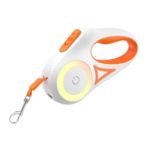 Rojeco Automatické vodítko 3 m oranžová / LED svietidlo + RGB podsvietenie / do 15 kg