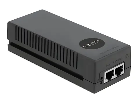 DeLock 10G PoE+ injektor 802.3at čierna / Injektor / 30 W / RJ45