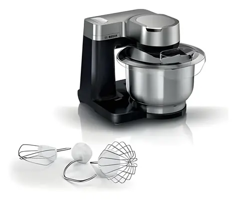 BOSCH MUMS2VM00 čierna/strieborná / Kuchynský robot / 900W / misa 3.8 L / miesenie / šľahanie