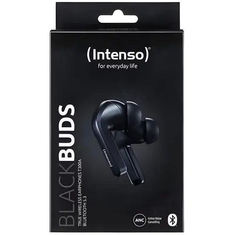 INTENSO Buds T300A čierna / Bezdrôtové slúchadlá TWS / Bluetooth / ANC / USB-C / 10 h