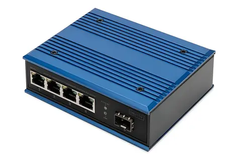 Digitus DN-651135 / Priemyselný switch / 4X Gigabit PoE / 1x SFP / Unmanaged / IP40