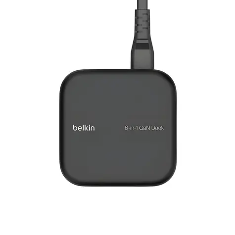 Belkin CONNECT INC018vfBK USB-C 6v1 Core GaN čierna / USB-C húb / 130W GaN / 96W PD