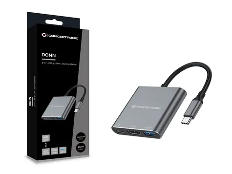 Conceptronic DONN18G / Dokovacia stanica / USB-C / 1x HDMI / 1x USB-A 3.2 Gen2