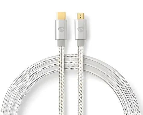 Nedis USB-C - Micro-B kábel nylonový opletený / Kábel USB / USB 2.0 / 480 Mbps / 10 W / 3 m