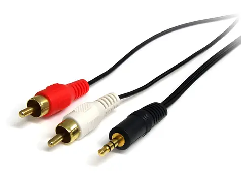 StarTech Audio kábel Jack 3,5 mm - 2x Cinch čierna / Audio kábel / 0,92 m