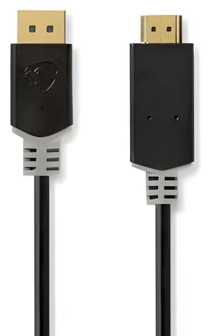 Nedis DisplayPort-HDMI antracit / Kábel DisplayPort na HDMI / 4K 30Hz / 3 m / Pozlátené konektory