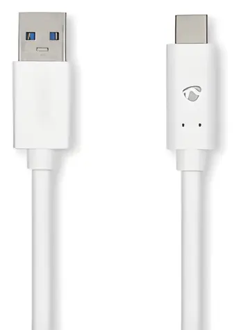 Nedis USB-A - USB-C 3.2 Gen1 2m biela / Kábel / 60 W / 5 Gbps