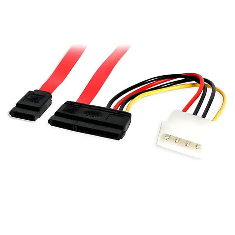 StarTech SATA combo kábel červená / Kábel / SATA 7-pin + Molex 4-pin / 0,457 m / 6 Gbit/s