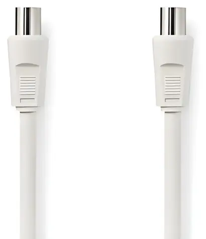 Nedis Koaxiálny kábel IEC 3M biela / Anténny kábel / 75 Ohm / 90 dB / Dvojité tienenie