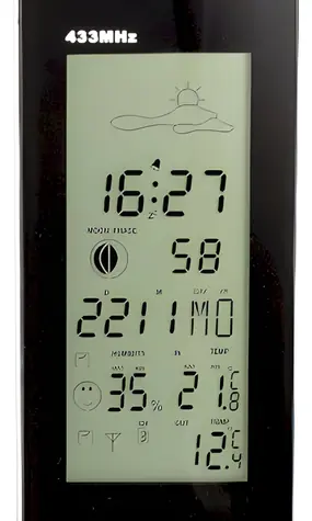 Alecto WS-1150 čierna/strieborná / Meteostanica / bezdrôtový senzor / predpoveď počasia / budík