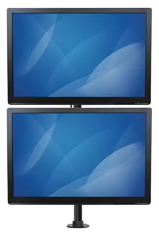 StarTech Vertikálny stojan pre 2 monitory čierna / Držiak pre monitor / do 27" / nosnosť 10 kg / náklon -45 ° až 45 °