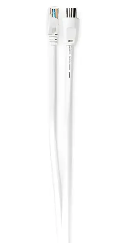 Nedis Kombinovaný kábel koax a CAT6 biela / Kombinovaný kábel / RG58 / 75 Ohm / 10 m / dvojité tienenie / role