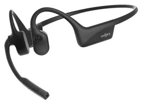 Shokz OpenComm2 PTT for Zello čierna / Bluetooth slúchadlá / pred uši s mikrofónom / BONE Conduction / IP55 / USB-C