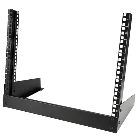 StarTech Otvorený rack 8U čierny / Otvorený rack / 19" / max. nosnosť 50 kg / oceľ