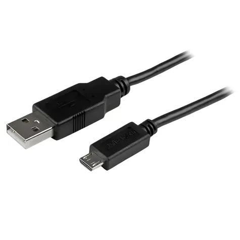 StarTech Ultratenký kábel USB-A - Micro-USB čierny / Kábel / USB 2.0 Type-A na Micro-B / 480 Mbit/s / 15 cm