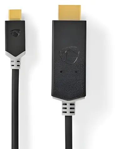 Nedis USB-C - HDMI 2m antracit / Adaptér / USB 3.2 Gen 1 / 4K 60Hz / Pozlátené konektory
