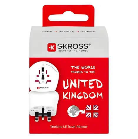 SKROSS Cestovný adaptér Svet-UK / Cestovný adaptér / uzemnený / 7A max / typ G