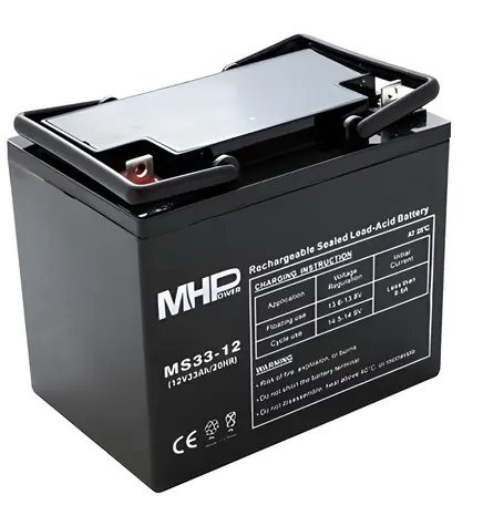 MHPower olovený akumulátor AGM 12V/33Ah / Olovený akumulátor / AGM / 12 V / 33 Ah / Terminál L2