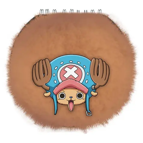 PYRAMÍD Plyšový okrúhly blok Chopper / One Piece / Svetlo modrá, ružová
