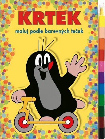 AKIM Maľuj podľa farebných bodiek Krtko + MAXI voskovka / Omaľovánka / A5