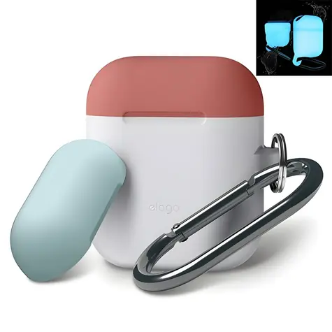 Elago AirPods Silicone Duo Hang Case NightGlow/Italian Rose/Coral Blue / Puzdro na AirPods