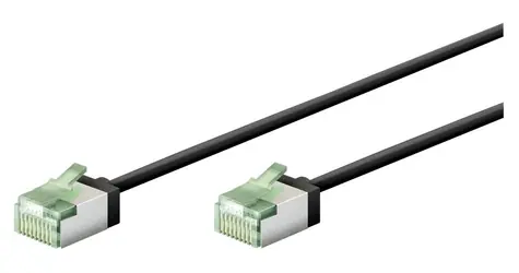 Goobay 74350 CAT 8.1 patch kábel čierna / Patch kábel / U/FTP / Slim / Ultra-Flexible / 0,15 m