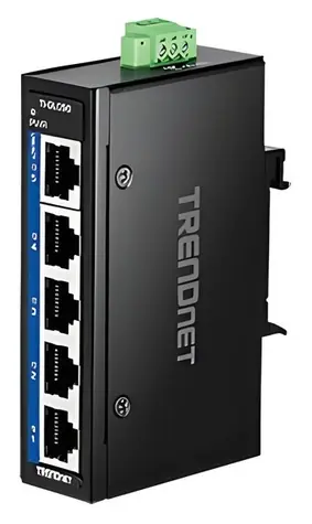 Trendnet TI-GLC50 / Switch / 5- Port 10/100/1000 Mbps / priemyselný / na DIN lištu