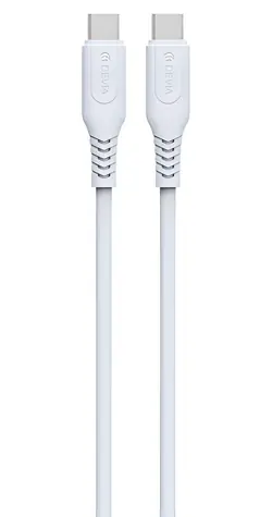 Devia GRS Series biela / USB kábel / USB-C - USB-C / 1 m