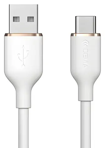 Devia Jelly Series dátový kábel USB-A - USB-C biela / Dátový kábel / silikónový / 1,2 m