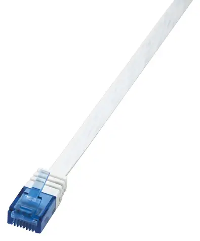 LogiLink SlimLine Cat6 biela / Patch kábel / U/UTP / plochý / RJ-45 / 0,25 m