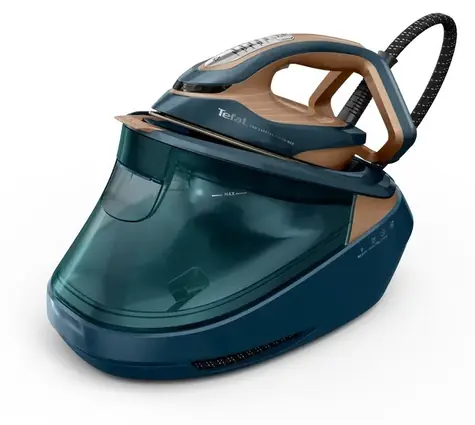 TEFAL Pro Express Vision Max GV9920 modrá, medená / Vysokotlaková žehliaca stanica / 7,5 bar / 1,8 l nádrž