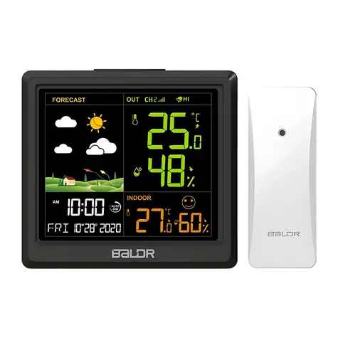 RainPoint B0389WST2H2-V1 / Meteostanica / vonkajšie čidlo / 3 kanály / meranie vlhkosti