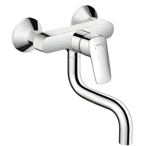 Hansgrohe Drezová batéria chróm / Drezová batéria / Nástenná montáž / AirPower / Rozteč 150 mm