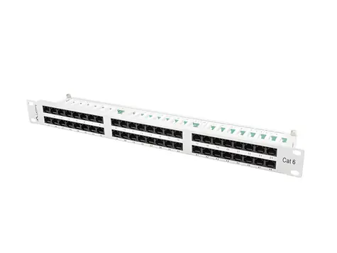 Lanberg 19" sivý / Patch panel / 48 portov / RJ-45 / Cat.6 UTP / 1U