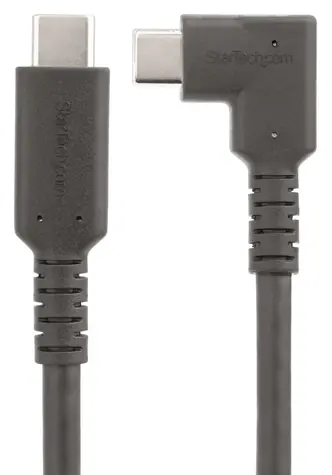 StarTech Rugged USB-C 90° čierna / Kábel / USB-C - USB-C / 10 Gbps / 4K 60 Hz / 1 m