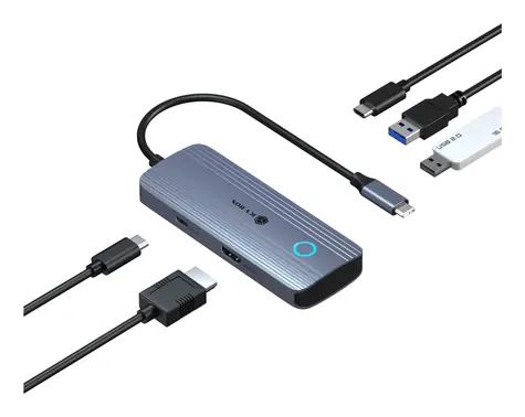 Icy Box IB-DK4081-SO antracitová / Dokovacia stanica / USB-A / USB-C / HDMI 4K60Hz / PD 100W