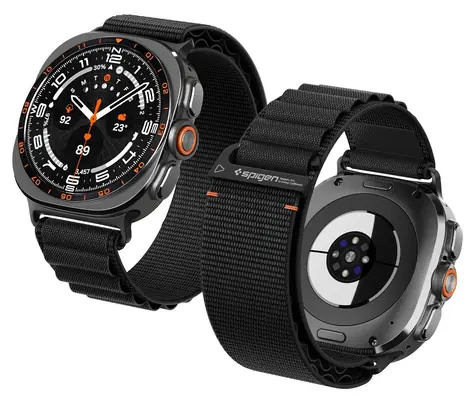 Spigen Fabric Band pre Samsung Galaxy Watch 9/8 46/44/40mm čierna / Remienok / nylon / kovová pracka