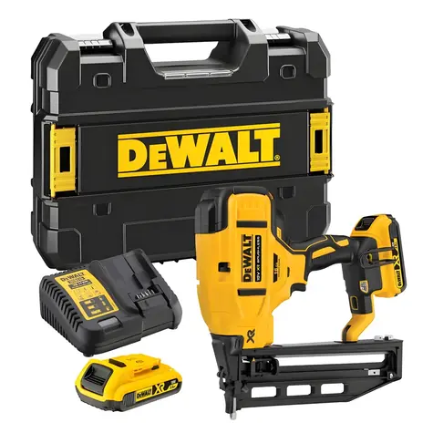 DeWalt Aku klincovačka 18V 32-64 mm / Aku klincovačka / 2x 2,0 Ah XR / nabíjačka / kufor